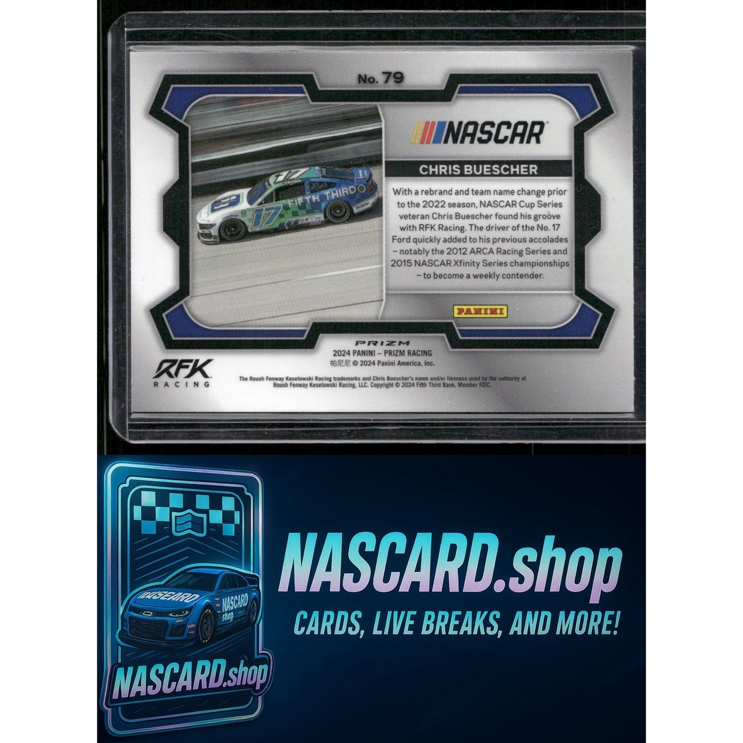 2024 Panini Prizm #79 Chris Buescher White Sparkle