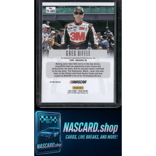 2024 Panini Prizm #TS-GBE Greg Biffle Throwback Signatures Red #/75 - NASCARD.shop
