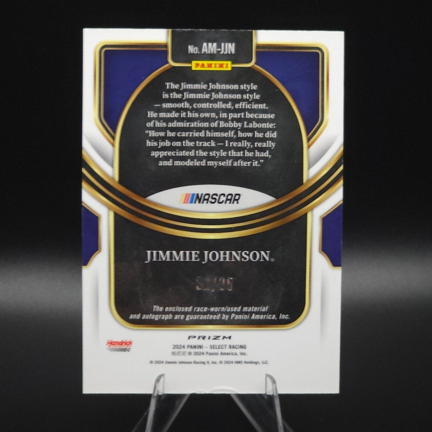 2024 Panini Select Autographed Memorabilia Silver Prizm Jimmie Johnson /35 - NASCARD.shop