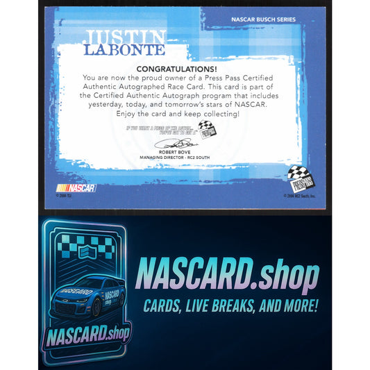 2000 Maxximum #JL Justin Labonte Signatures