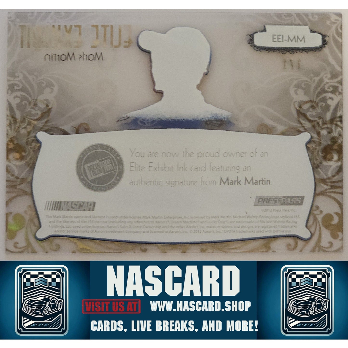 2012 Press Pass Showcase #EEI-MM Elite Exhibit Ink Melting Mark Martin 1/1 - NASCARD.shop
