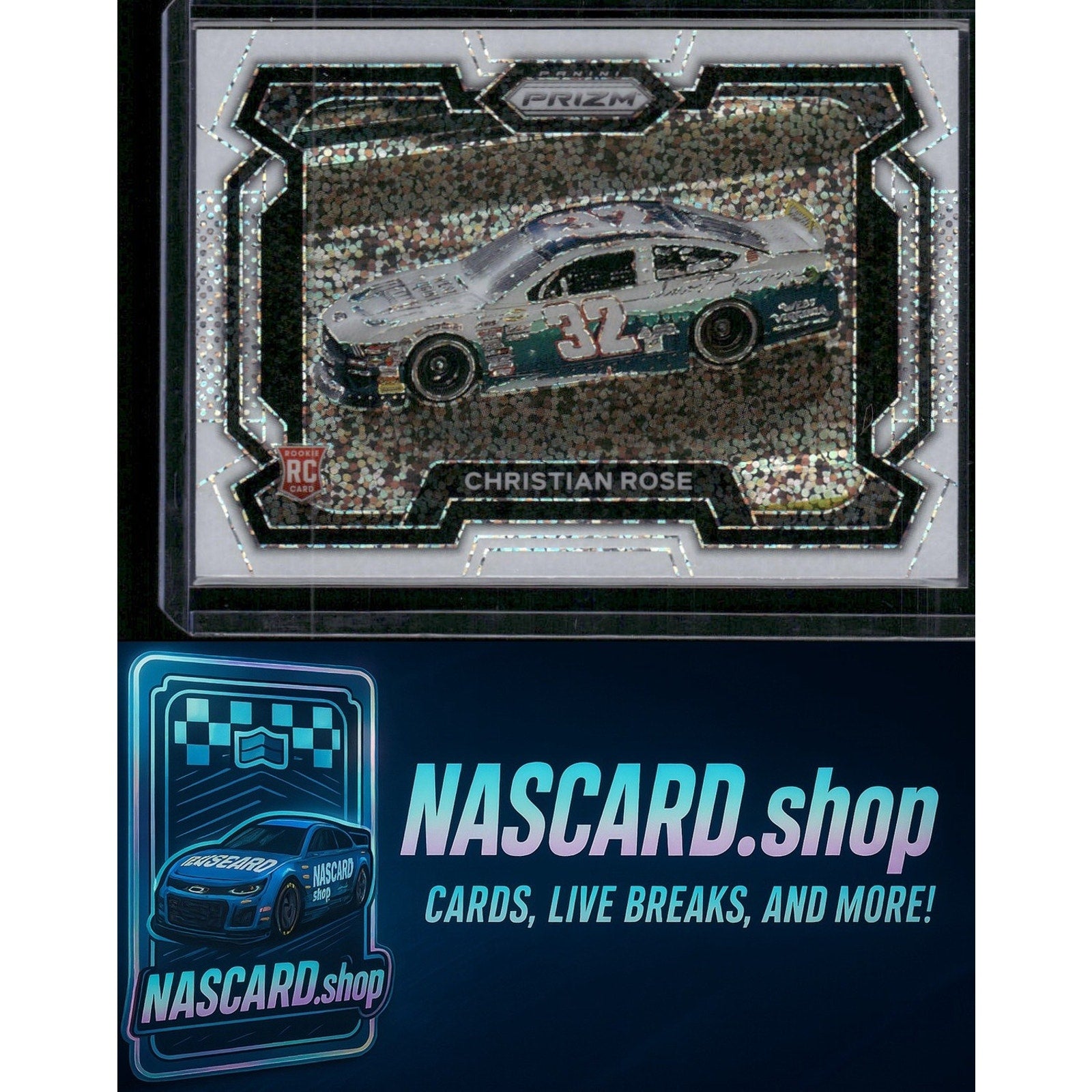 2024 Panini Prizm Rides #53 Christian Rose White Sparkle - NASCARD.shop