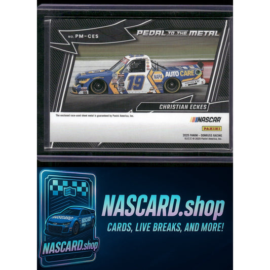 2025 Donruss #PM-CES Christian Eckes Pedal to the Metal Materials - NASCARD.shop