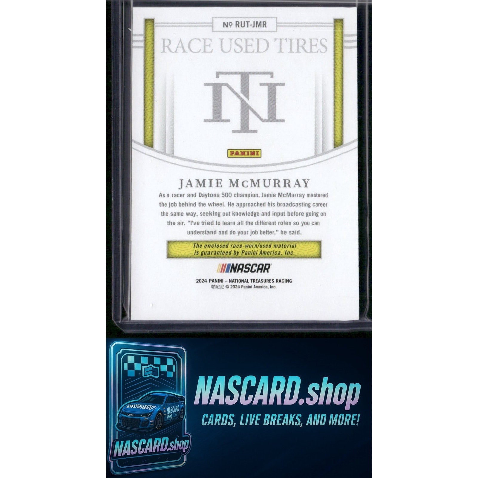 2024 Panini National Treasures #RUT-JMR Jamie McMurray Race Used Tires #/99 - NASCARD.shop