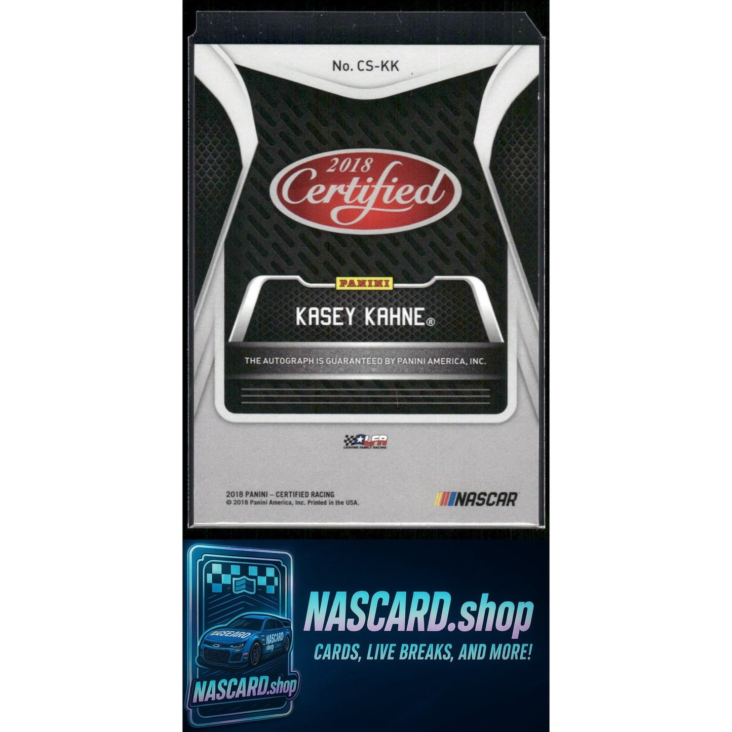 2018 Panini Certified #CS-KK Kasey Kahne Certified Signatures Blue #/15