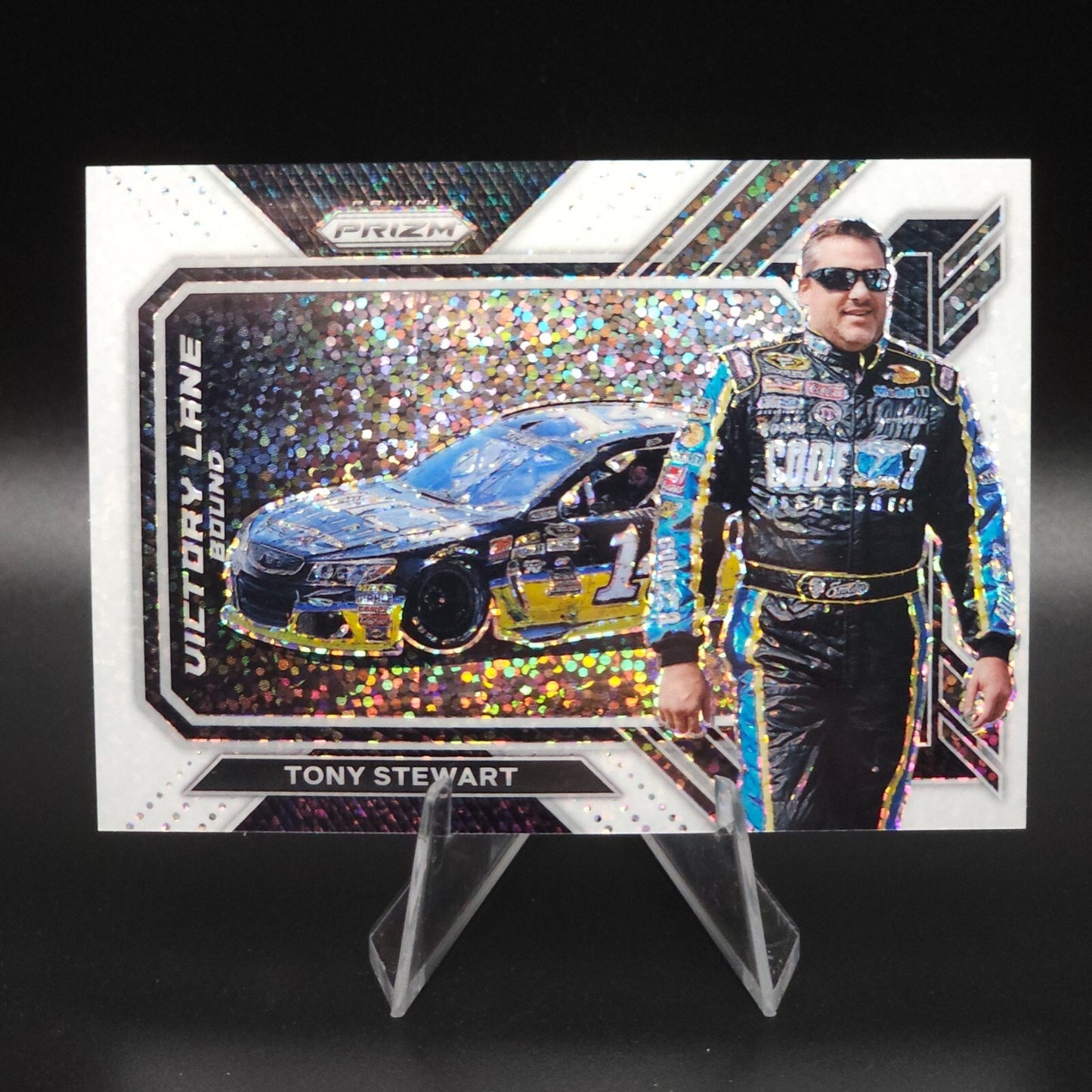 2023 Panini Prizm - Victory Lane Bound Tony Stewart #VLB7 White Sparkle Prizm