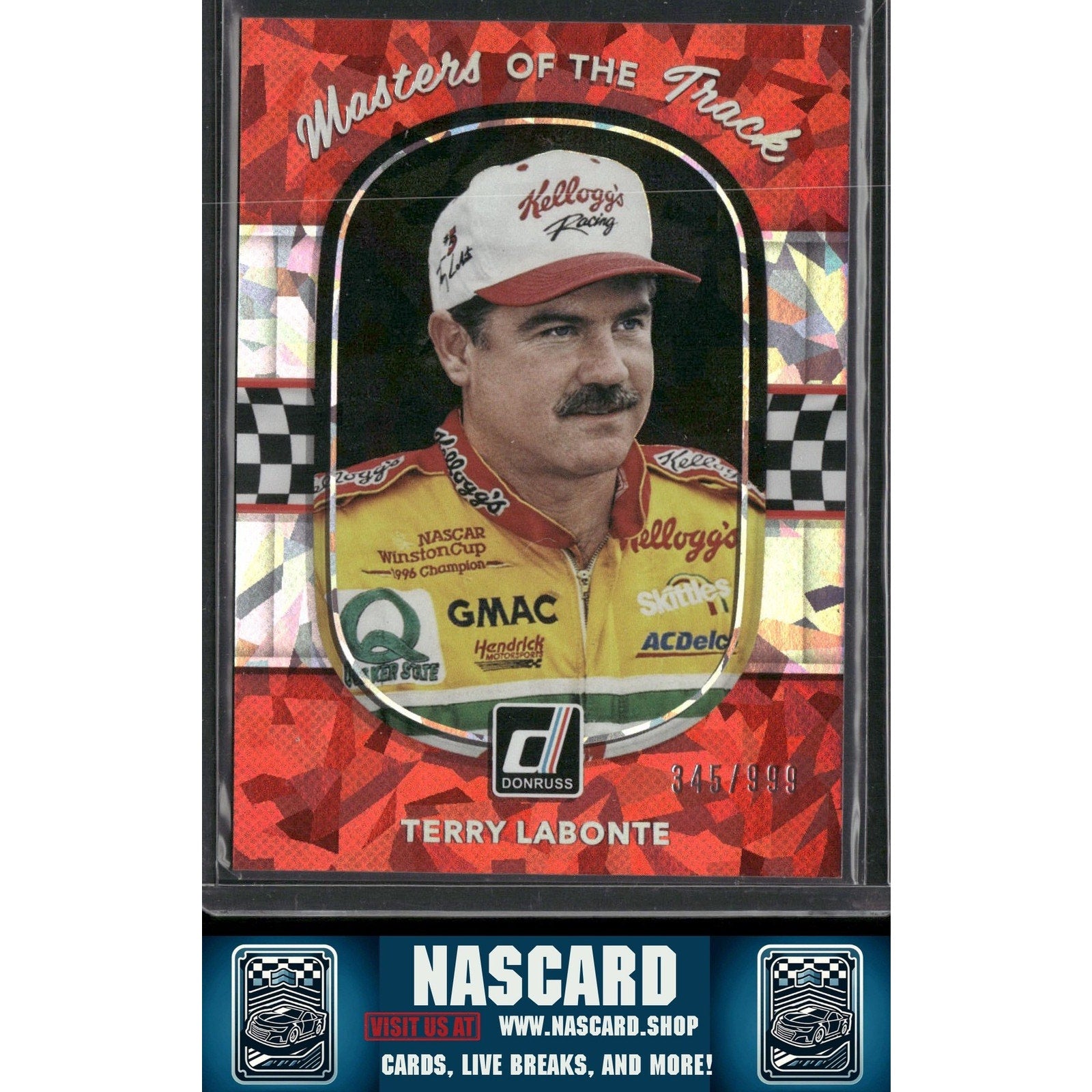 2018 Donruss #MT6 Terry Labonte Masters of the Track Cracked Ice - NASCARD.shop