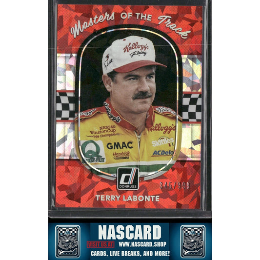 2018 Donruss #MT6 Terry Labonte Masters of the Track Cracked Ice - NASCARD.shop