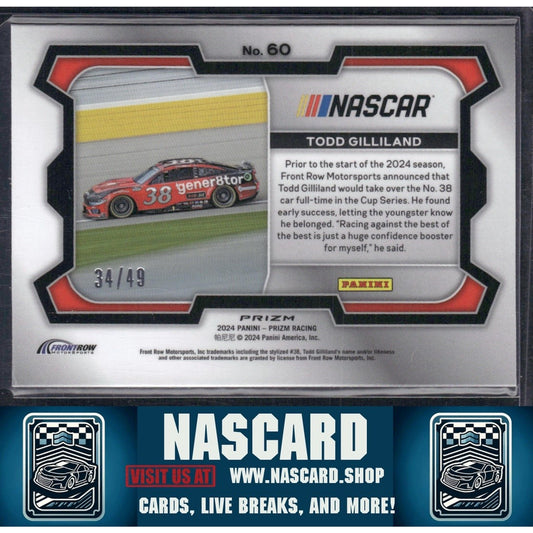 2024 Panini Prizm #60 Todd Gilliland Carolina Blue - NASCARD.shop