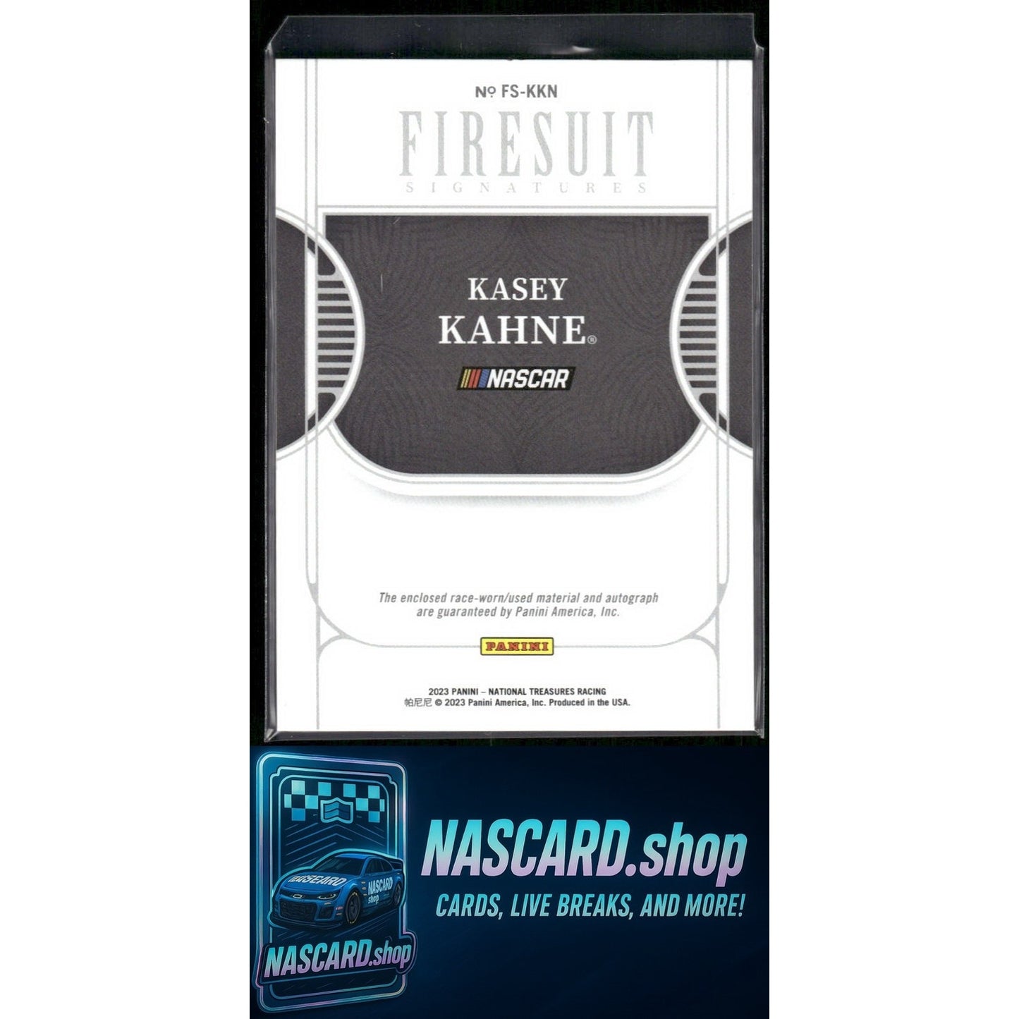 2023 Panini National Treasures Kasey Kahne Firesuit Signatures Silver #49/49