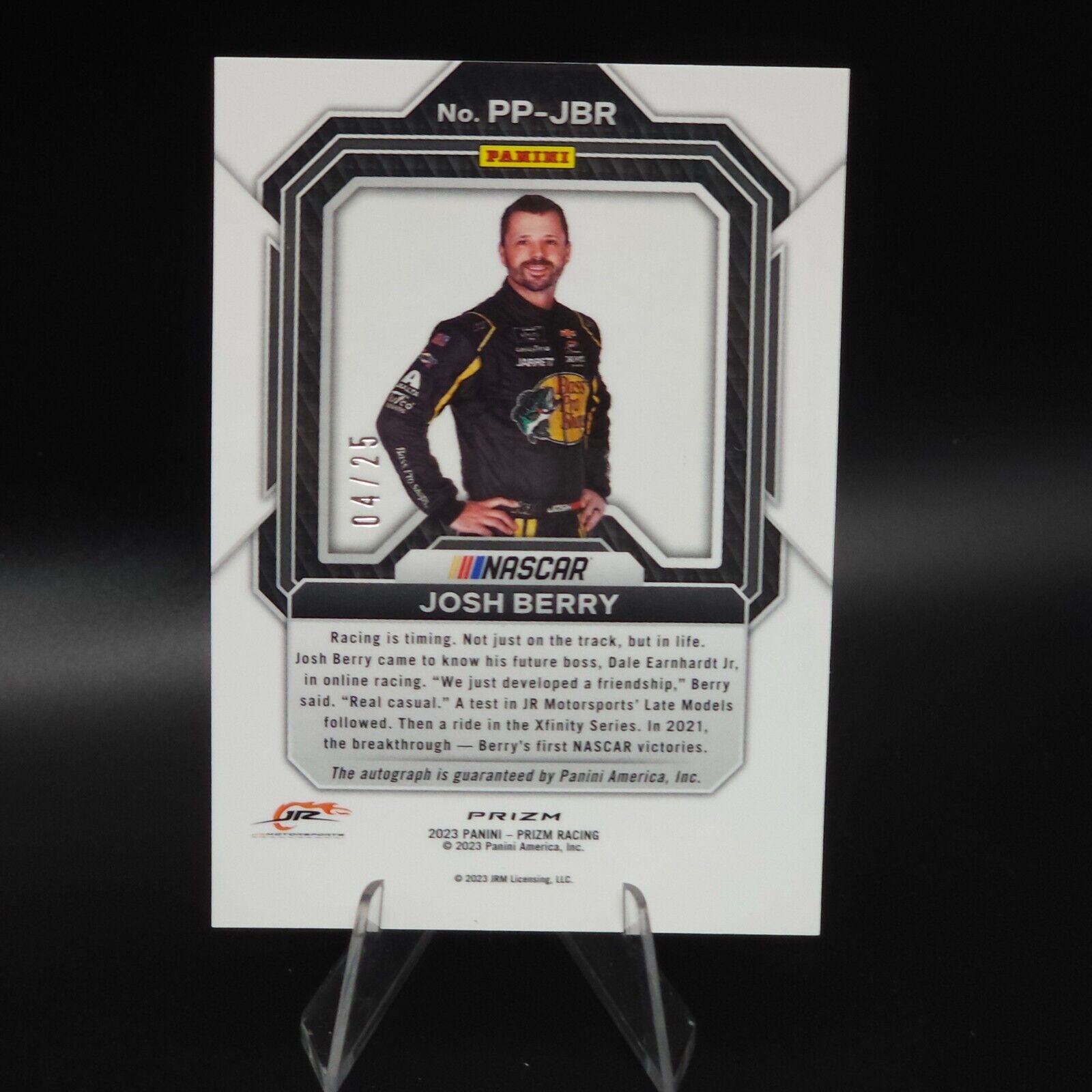 2023 Panini Prizm Patented Penmanship Hyper Purple and Yellow Josh Berry /25 - NASCARD.shop