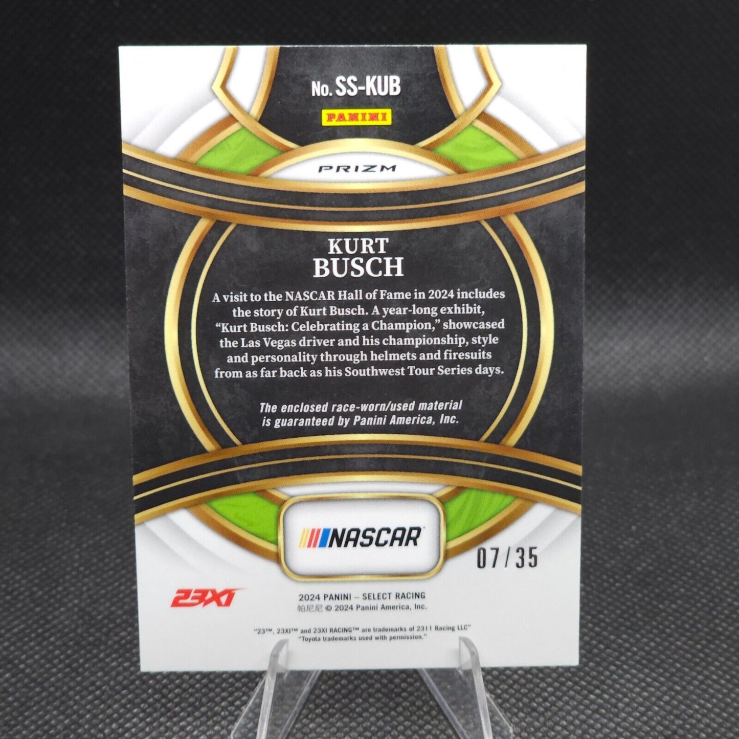 2024 Panini Select Racing Selective Swatches Blue Prizm #SS-KUB Kurt Busch 07/35 - NASCARD.shop