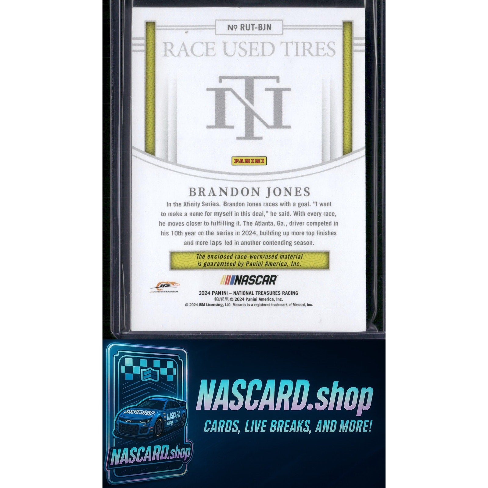 2024 Panini National Treasures #RUT-BJN Brandon Jones Race Used Tires #/99 - NASCARD.shop