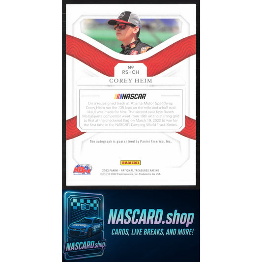 2022 Panini National Treasures #RS-CH Corey Heim Rising Stars #/57