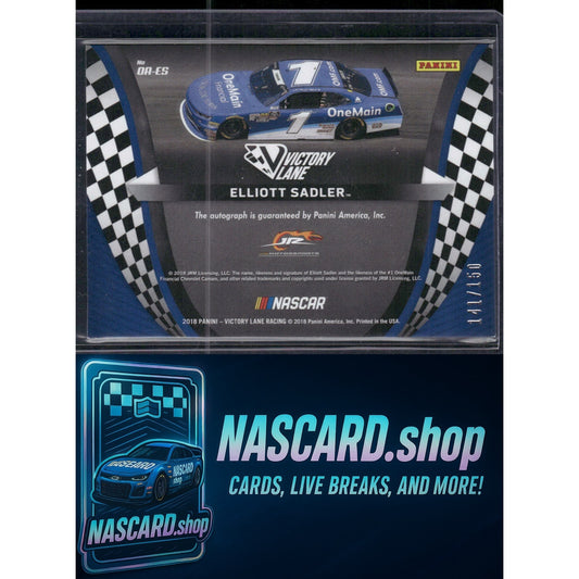 2018 Panini Victory Lane #OA-ES Elliott Sadler Octane Autographs #/150
