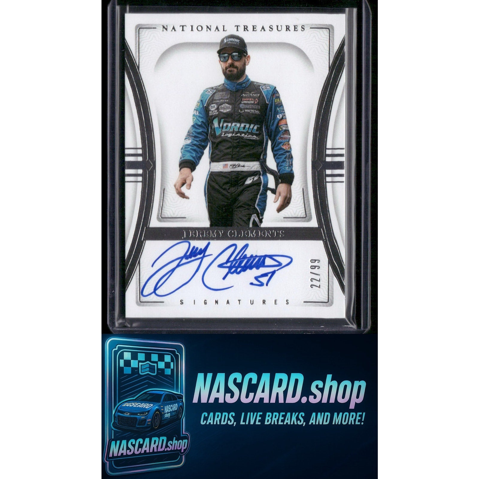 2024 Panini National Treasures #S-JGT Jeremy Clements Signatures #/99 - NASCARD.shop