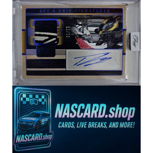 2025 Panini Turn Four #GGS-TGY Taylor Gray Get a Grip Signatures Blue #/20
