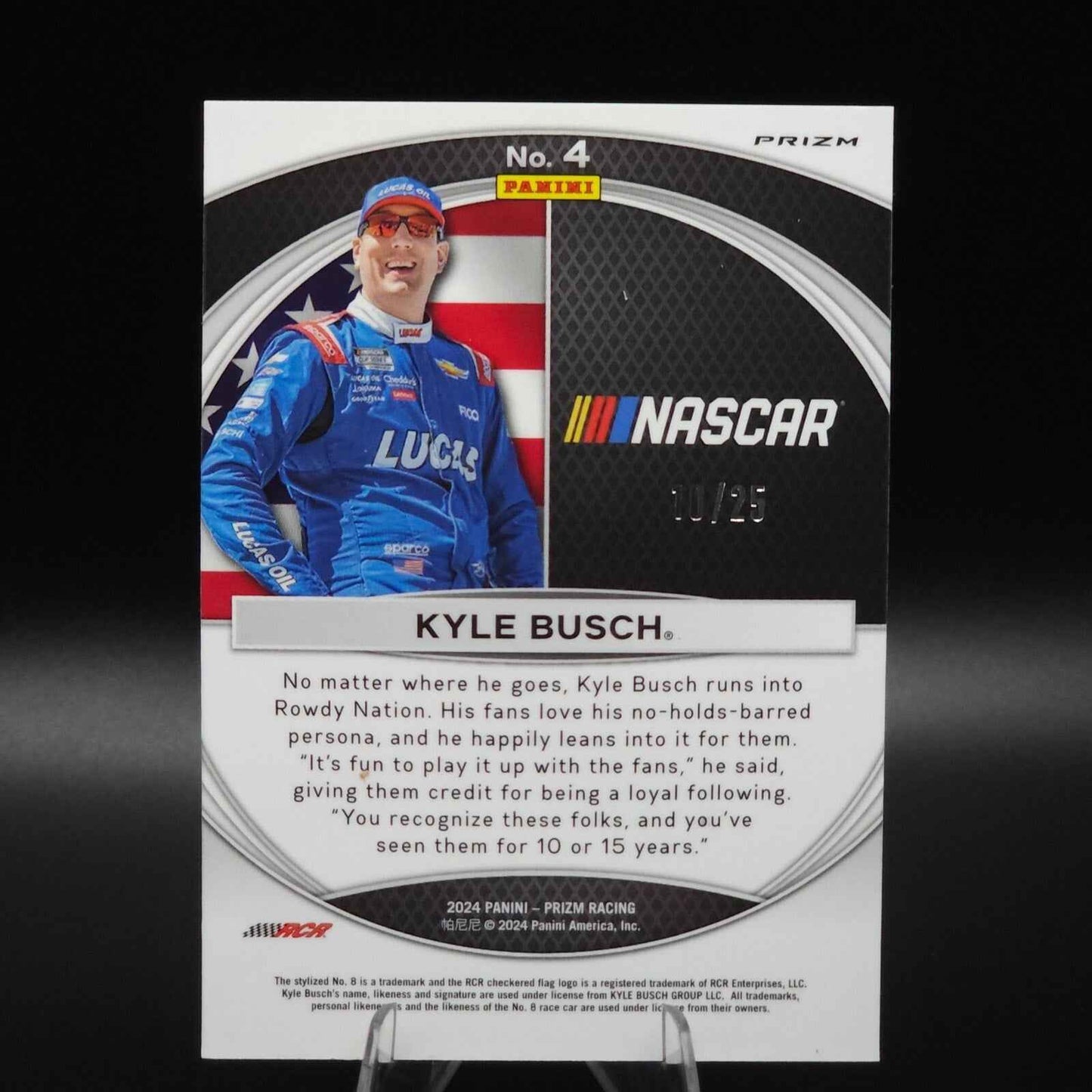 2024 Panini Prizm Racing National Pride Mojo Prizm #4 Kyle Busch /25 - NASCARD.shop