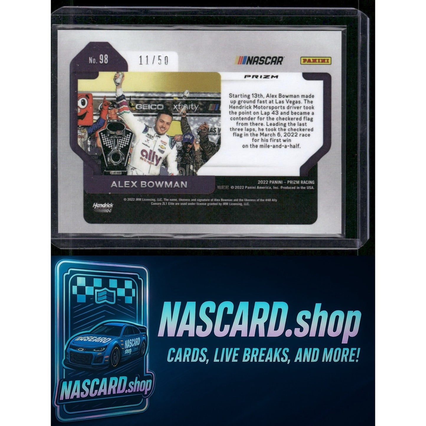 2022 Panini Prizm #98 Alex Bowman Checkered Flag Prizm #/50 - NASCARD.shop
