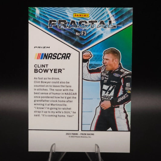 2023 Panini Prizm - Fractal Clint Bowyer #F3 White Sparkle Prizm - NASCARD.shop