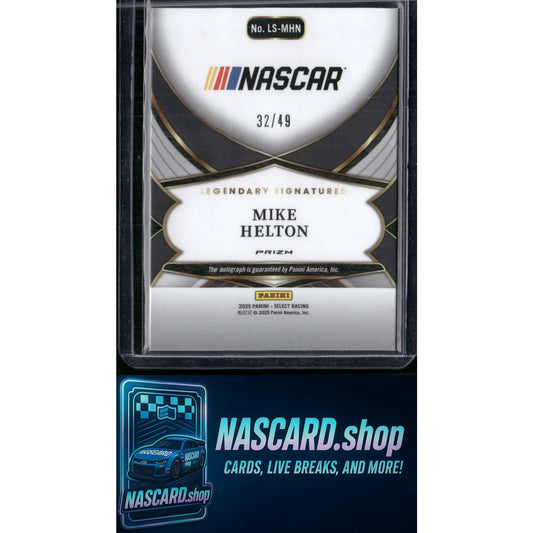 2025 Select Racing #LS-MHN Mike Helton Legendary Signatures Purple Prizms #/49 - NASCARD.shop