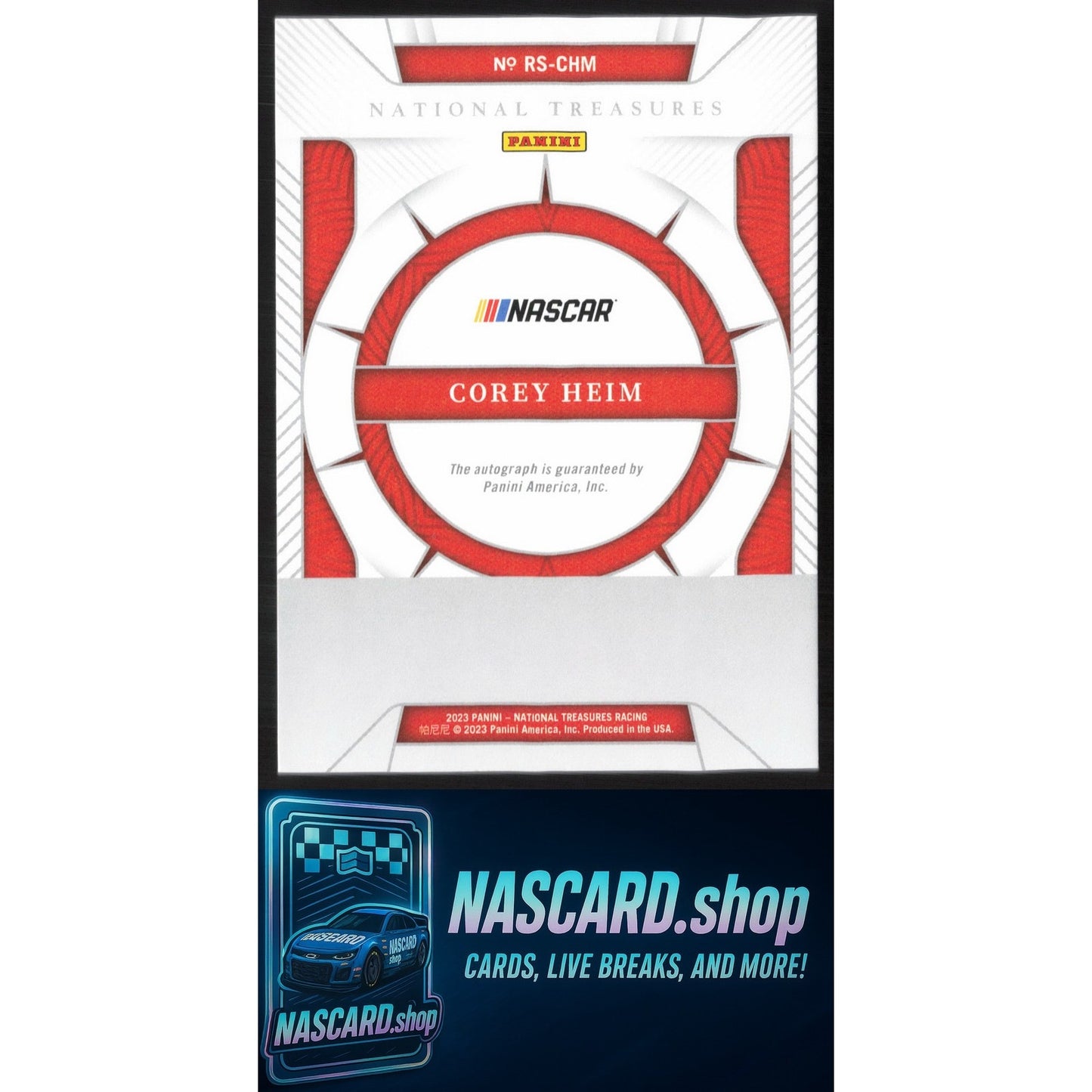 2023 Panini National Treasures #RS-CHM Corey Heim Rising Stars #/49
