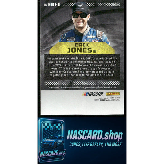 2023 Panini Prime #RUD-EJO Erik Jones Race Used Duals Tires #/99