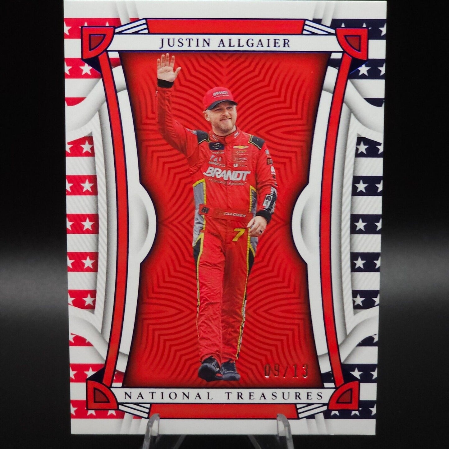 2023 Panini National Treasures - Justin Allgaier #12 Stars and Stripes /13 - NASCARD.shop