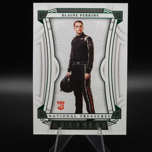 2023 Panini National Treasures - Rookies Green #99 Blaine Perkins /5 (RC) - NASCARD.shop