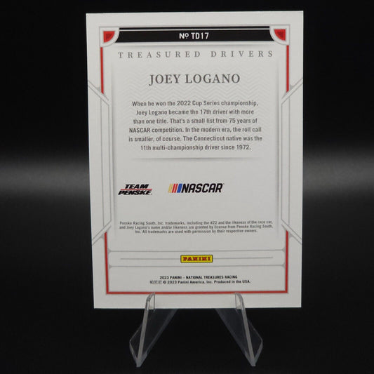 2023 Panini National Treasures - Treasured Drivers #TD17 Joey Logano /25 - NASCARD.shop