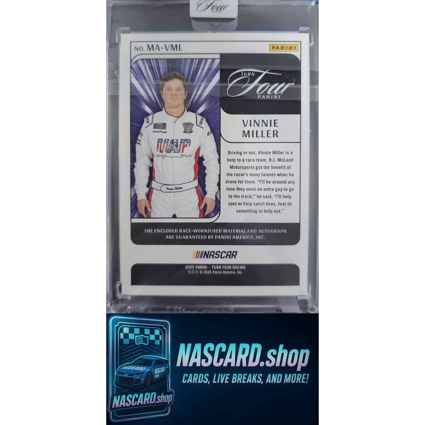 2025 Panini Turn Four Vinnie Miller Memorabilia Autographs Holo Silver #/75