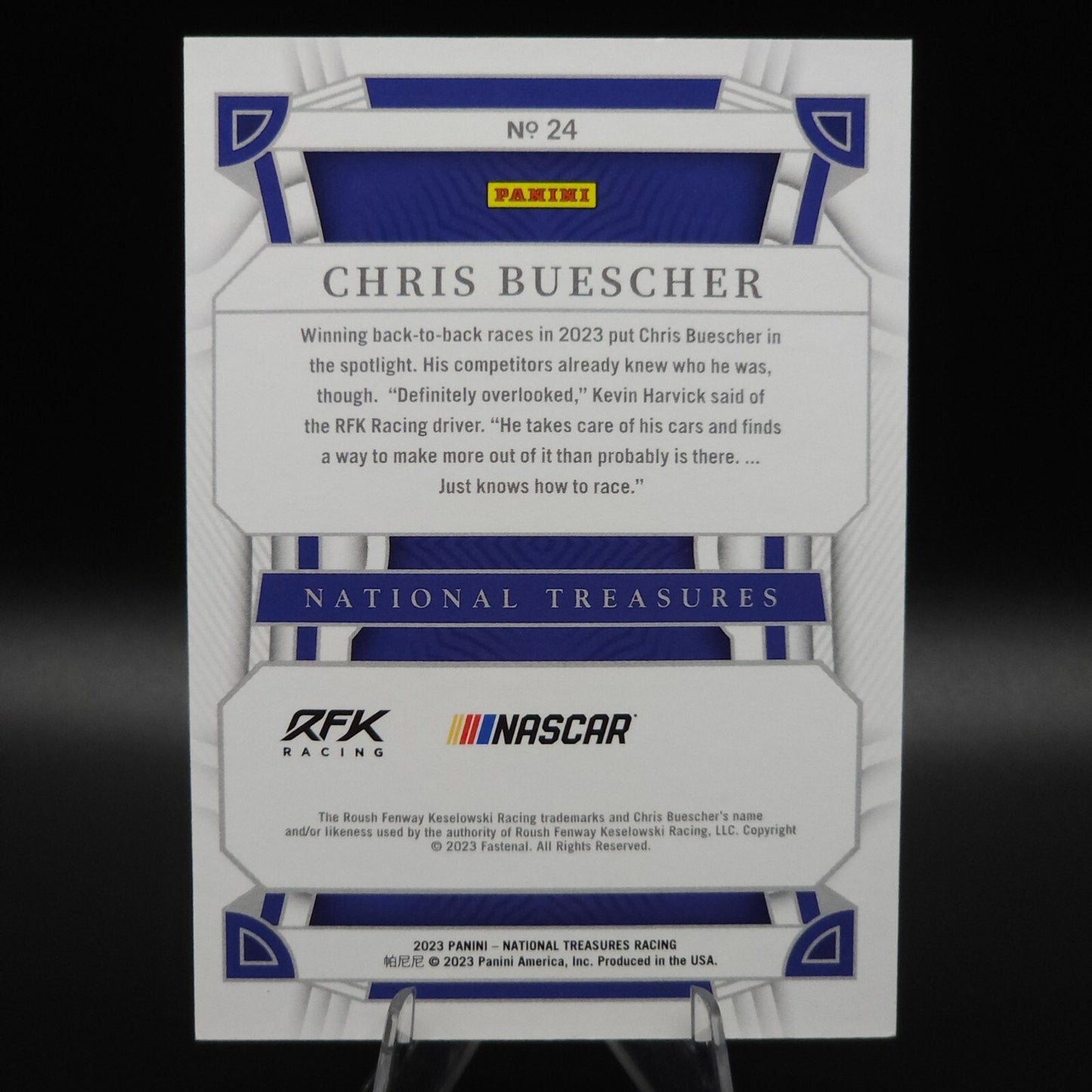 2023 Panini National Treasures Base Midnight #24 Chris Buescher /20