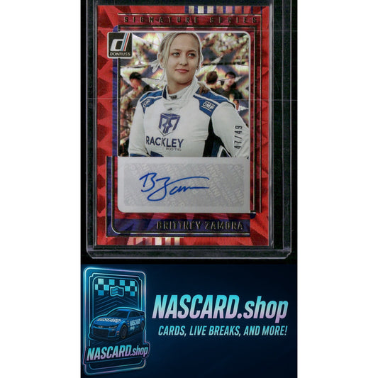 2025 Donruss #SS-BZA Brittney Zamora Signature Series Red Xplosion