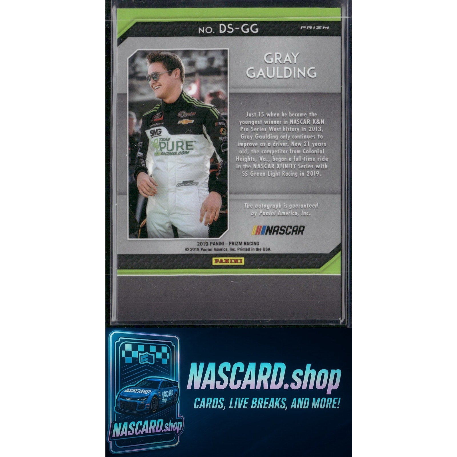 2019 Panini Prizm #DS-GG Gray Gaulding Driver Signatures Prizm - NASCARD.shop