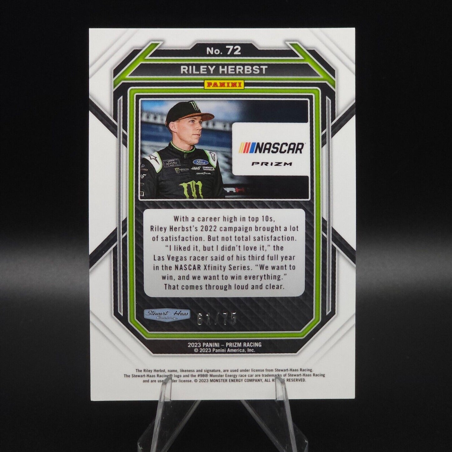 2023 Panini Prizm - Disco Prizm #72 Riley Herbst /75 - NASCARD.shop