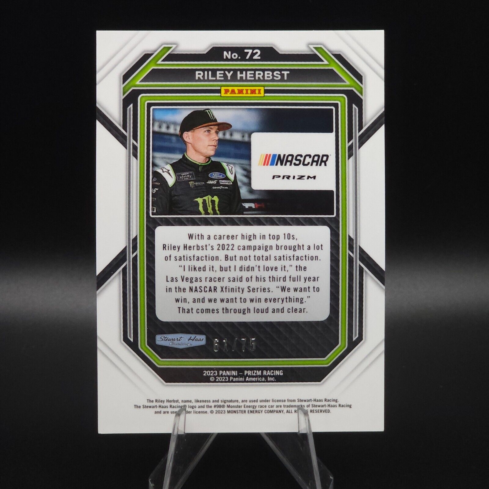 2023 Panini Prizm - Disco Prizm #72 Riley Herbst /75 - NASCARD.shop