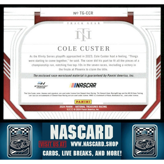 2024 Panini National Treasures #TG-CCR Cole Custer Track Gear Holo Silver
