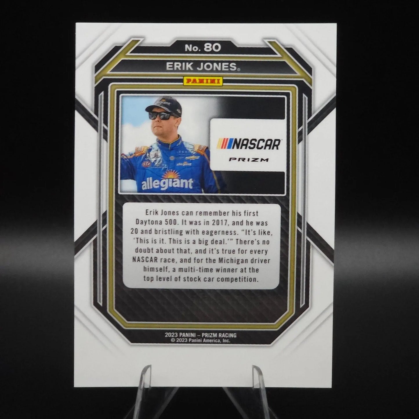2023 Panini Prizm - Erik Jones #80 White Sparkle Prizm - NASCARD.shop