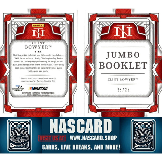 2024 Panini National Treasures #JB-CLB Clint Bowyer Jumbo Booklet Tire - NASCARD.shop