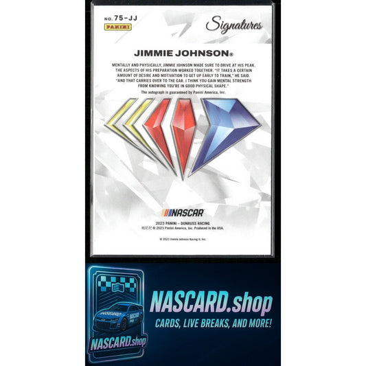 2024 Donruss #75-JJ Jimmie Johnson NASCAR 75th Anniversary Signatures