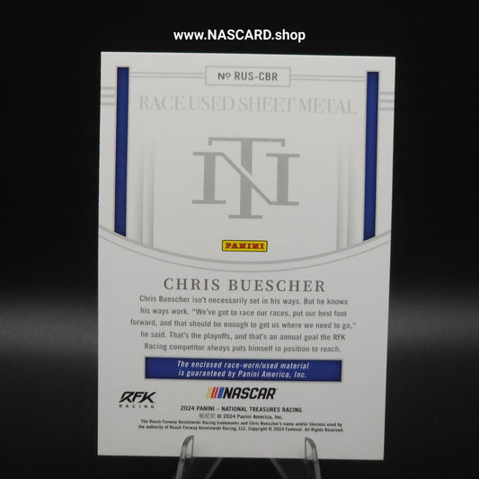2024 Panini National Treasures Race Used Sheet Metal Chris Buescher /99 - NASCARD.shop