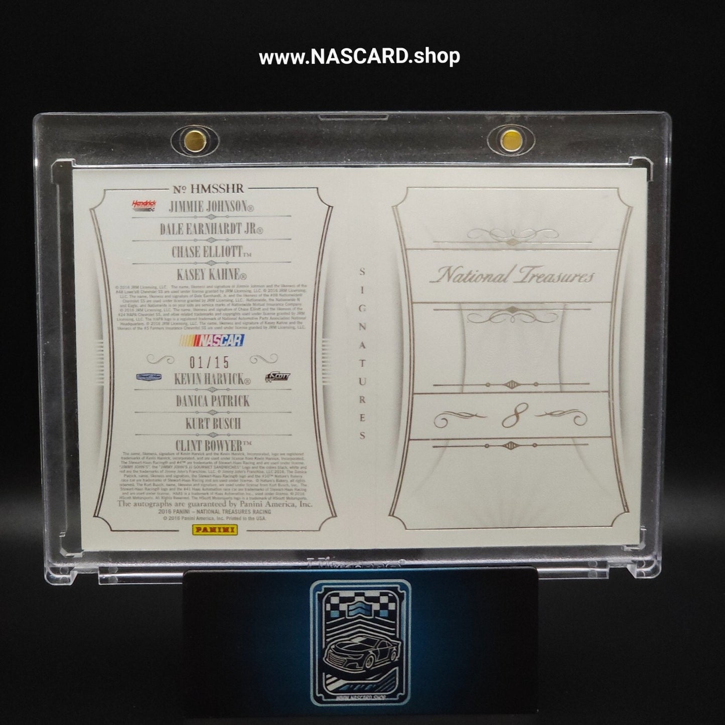 2016 Panini National Treasures Eight Signature HMS SHR Booklet Silver 01/15