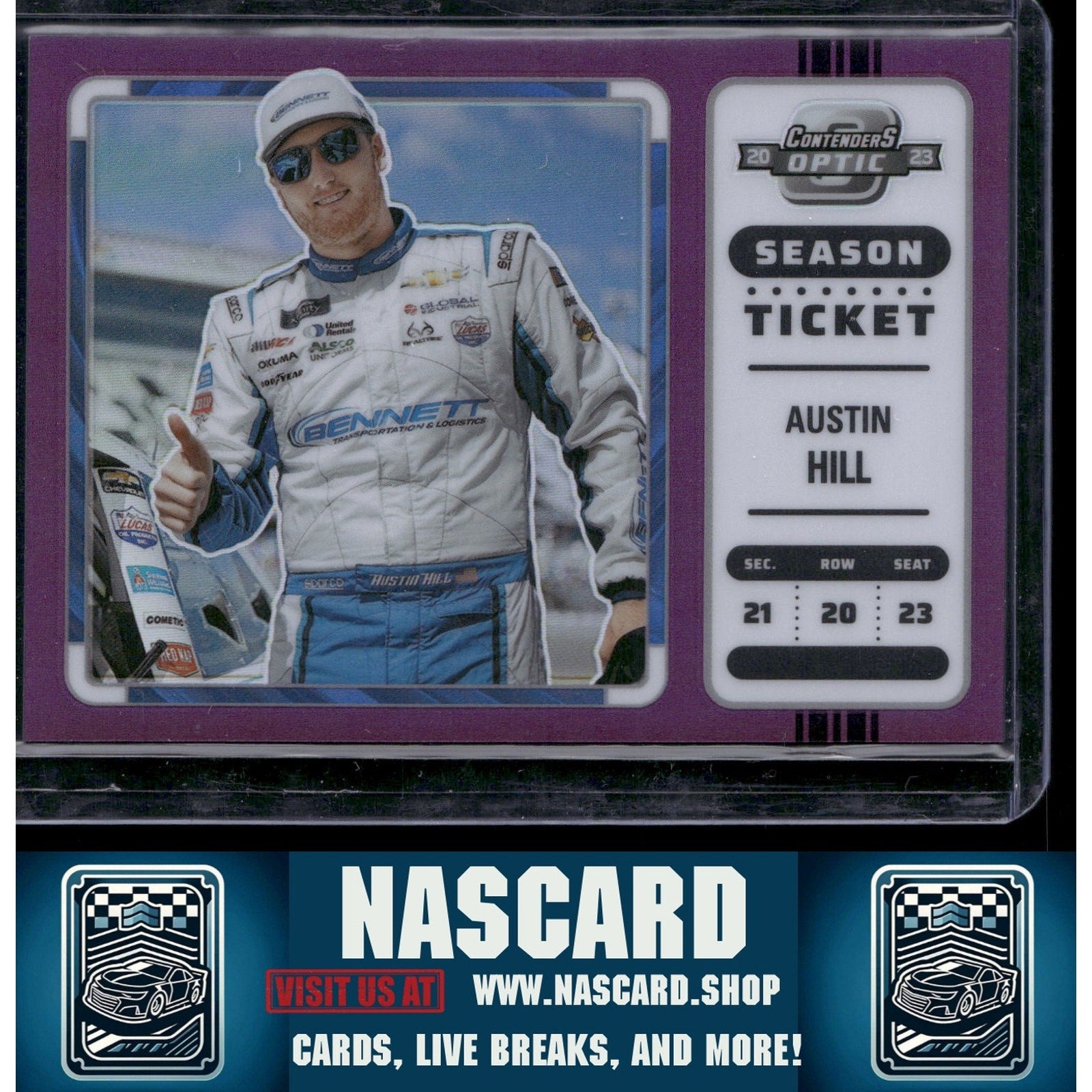 2023 Panini Chronicles #10 Austin Hill Contenders Optic Purple - NASCARD.shop