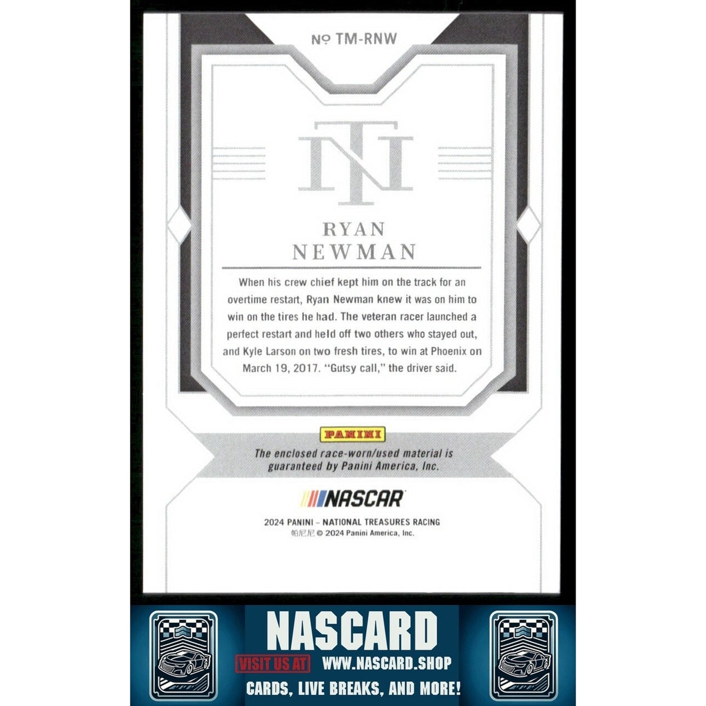 2024 National Treasures Timeline Materials Ryan Newman /99