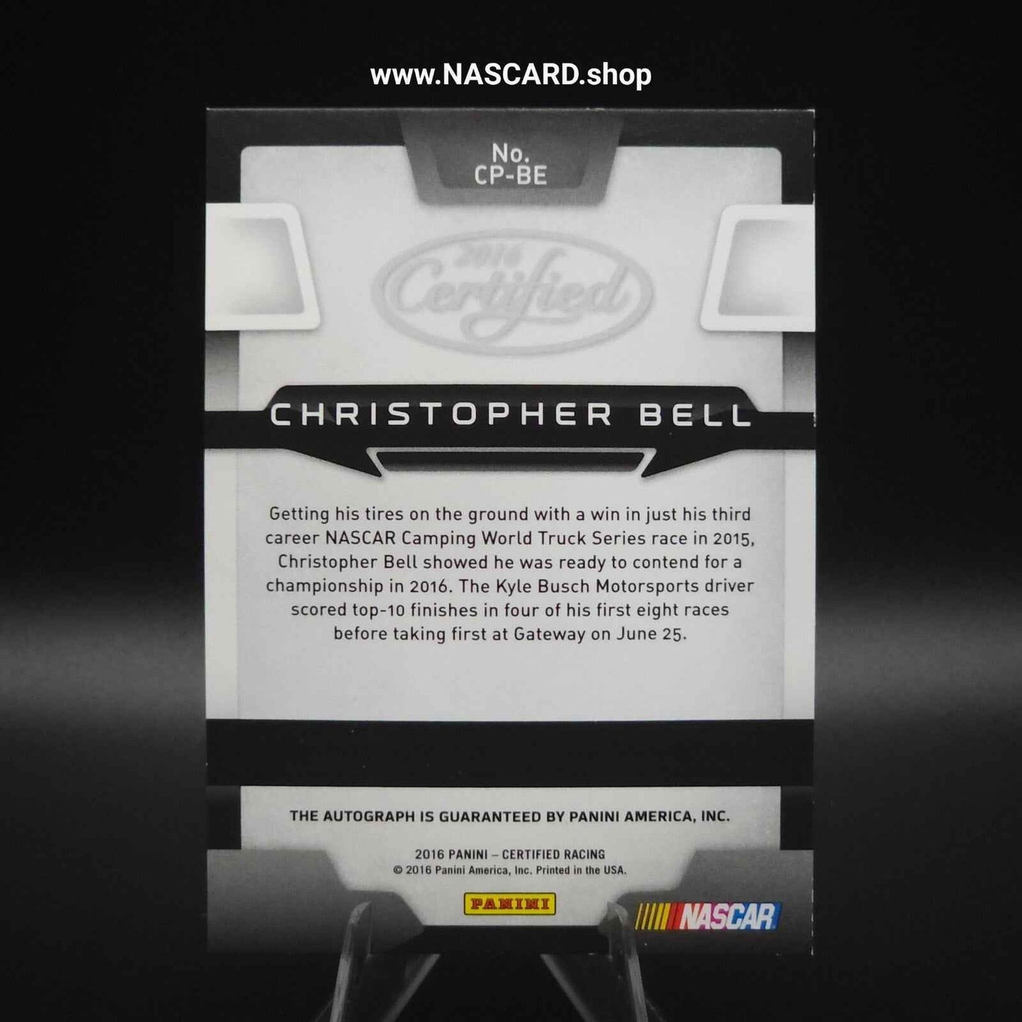 2018 Panini Certified Potential Signatures Mirror Red Christopher Bell /49 (RC) - NASCARD.shop