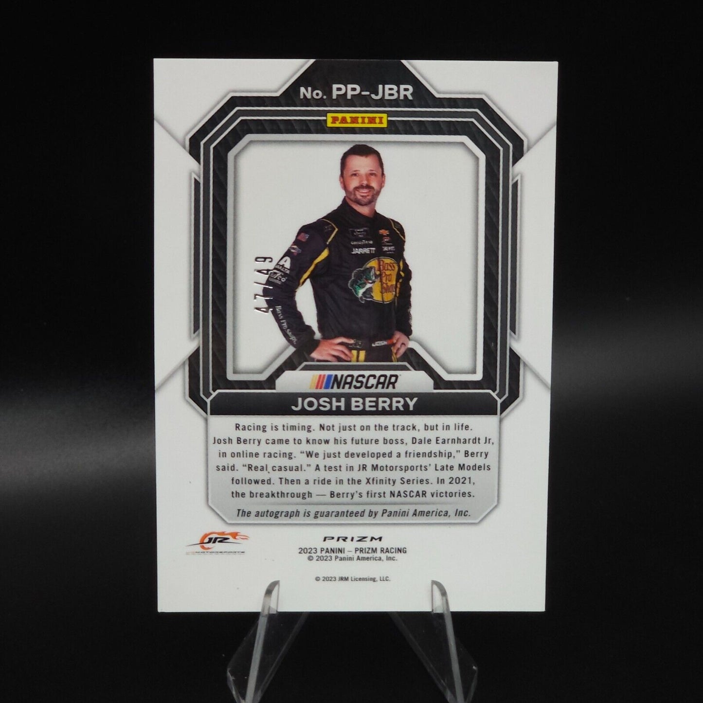 2023 Panini Prizm Patended Penmanship Reacitve Blue Josh Berry /49 - NASCARD.shop