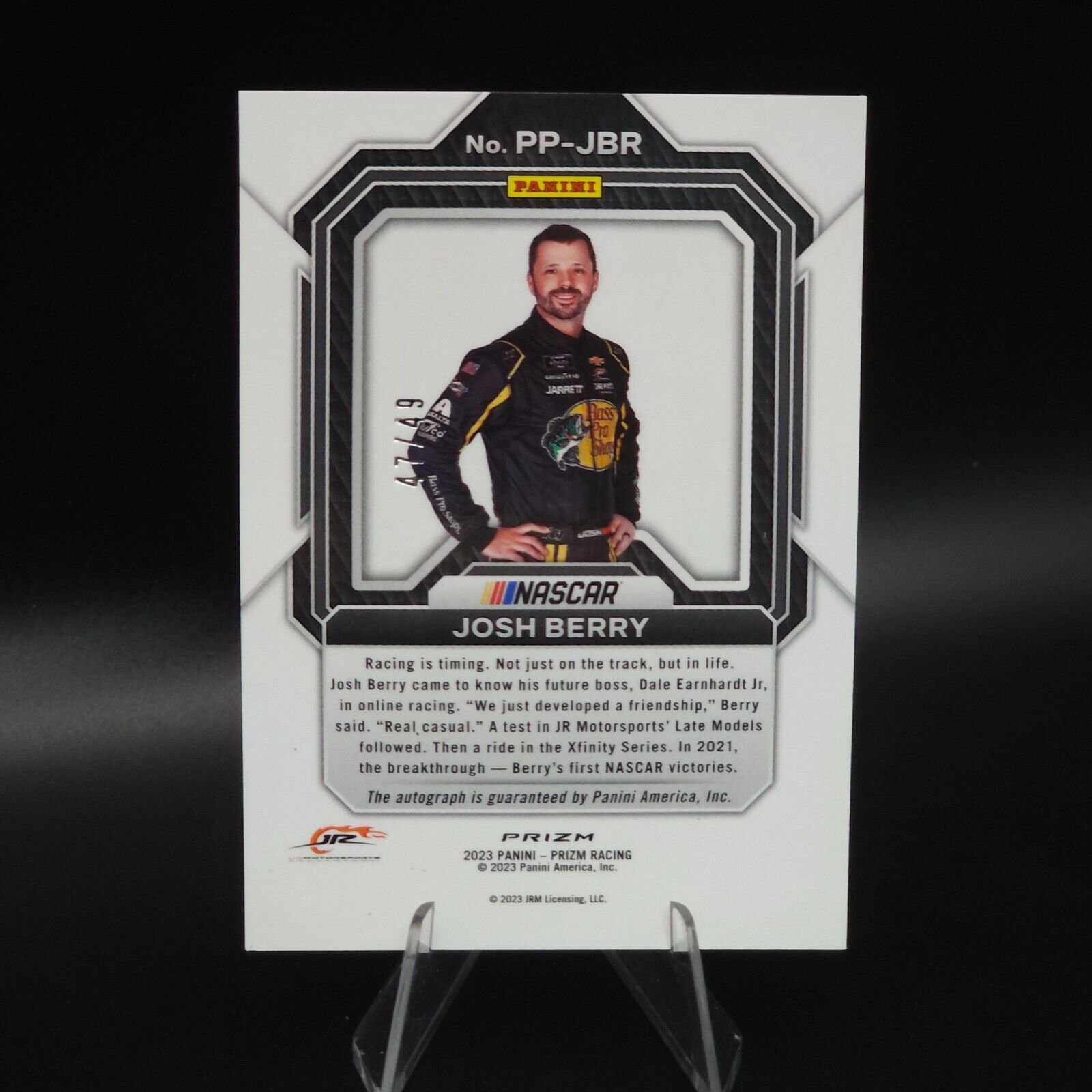 2023 Panini Prizm Patended Penmanship Reacitve Blue Josh Berry /49 - NASCARD.shop