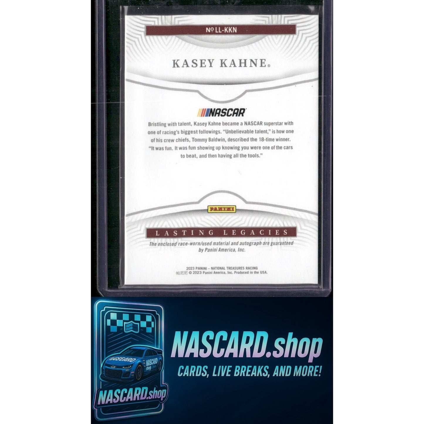 2023 Panini National Treasures #LL-KKN Kasey Kahne Lasting Legacies - NASCARD.shop