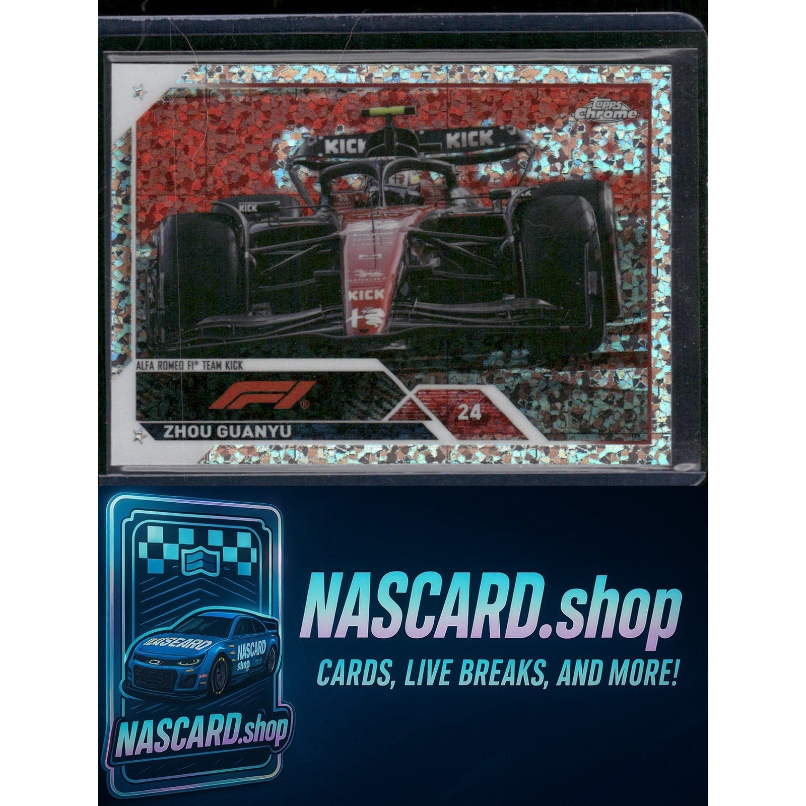 2023 Topps Chrome Formula 1 #119 Zhou Guanyu Mini Diamond Refractor #/299 - NASCARD.shop