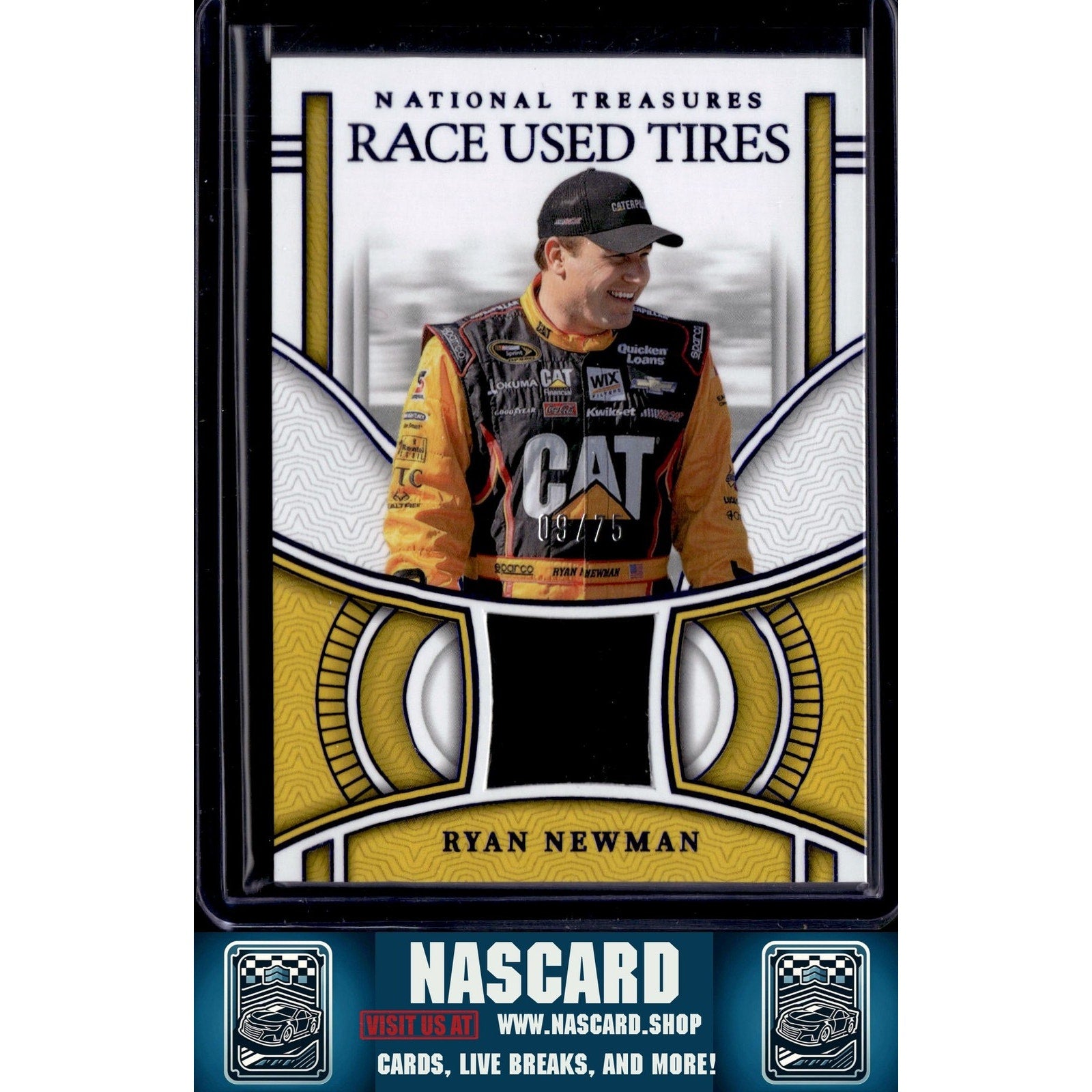 2024 Panini National Treasures #RUT-RNW Ryan Newman Race Used Tires Blue #/75 - NASCARD.shop
